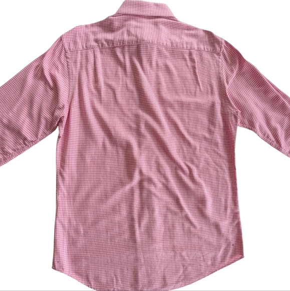 Ben Sherman Pink Houndstooth Dress Shirt Neck Size 15.5 - Picture 8 of 9